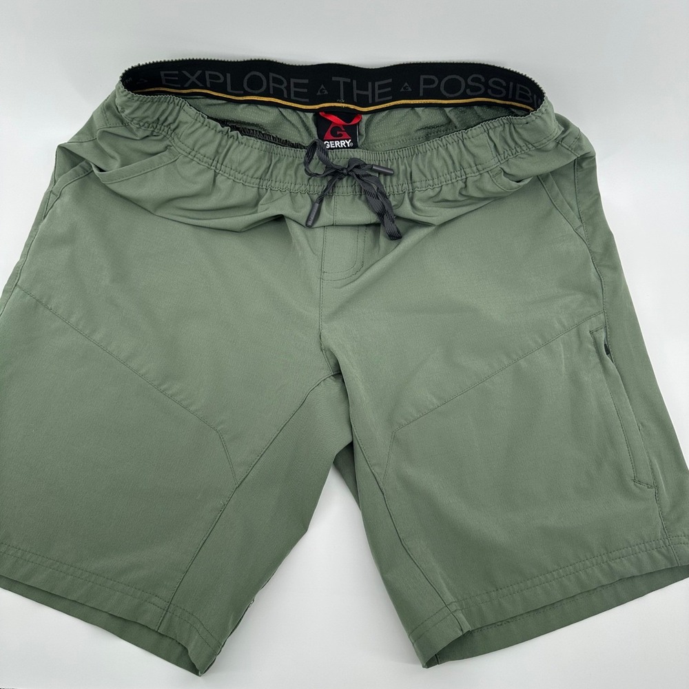 Gerry Hiking Shorts Men's Large Green Outdoor Stretch Cargo Pockets 1555147